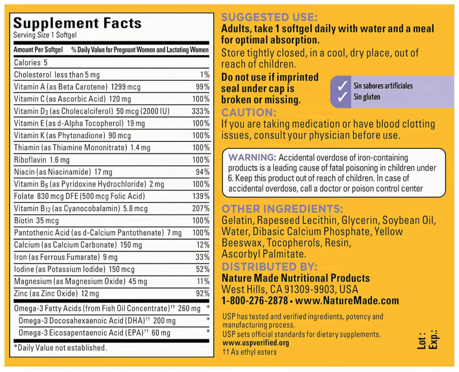 POSTNATAL MULTI + DHA (60 SOFTGELS) - Imagen 2