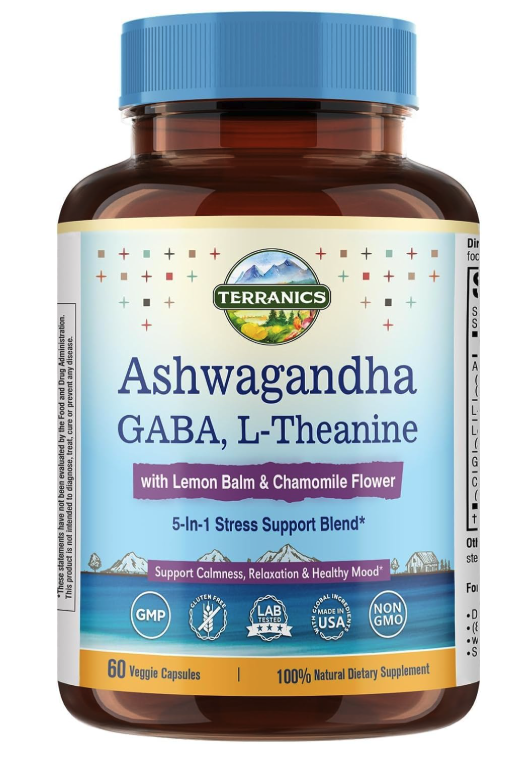 ASHWAGANDHA + L THEANINE + GABA (60 CÁPSULAS)